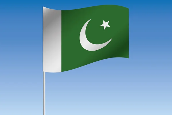 Pakist의 국가의 하늘에 물결치는 3d 깃발 그림 — 스톡 사진