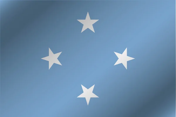 3D Wavy Flag Illustration of the country of  Micronesia — Stock Photo, Image