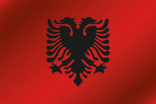 3D Волнистый флаг Иллюстрация страны Албания — стоковое фото