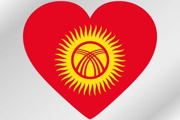 Flag Illustration of a heart with the flag of  Kyrghyzstan — Stock Photo, Image