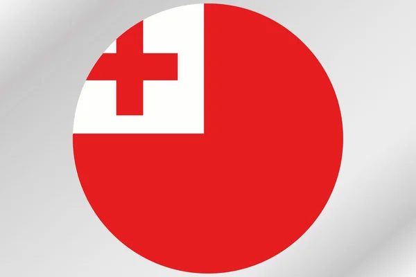 Иллюстрация флага в кругу страны Тонга — стоковое фото