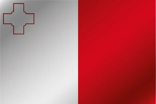 3D wellenförmige Flagge Illustration des Landes von Malta — Stockfoto