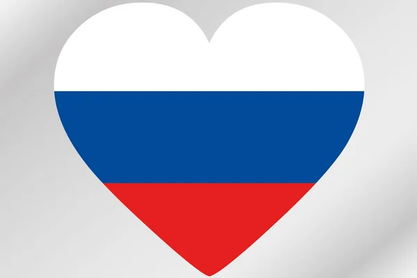 Illustratie van de vlag van een hart met de vlag van Rusland — Stockfoto