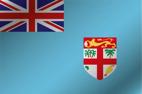 3D vågiga flagga Illustration av landet av Fiji — Stockfoto