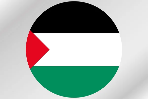 Ilustración de la bandera dentro de un círculo del país de Palestina — Foto de Stock