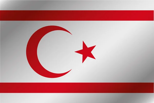 3D Wavy Flag Illustration of the country of  Northern Cyprus — Stock Photo, Image