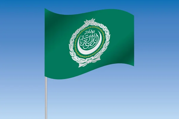 3d 깃발 그림 흔들며 아랍 L의 국가의 하늘에 — 스톡 사진