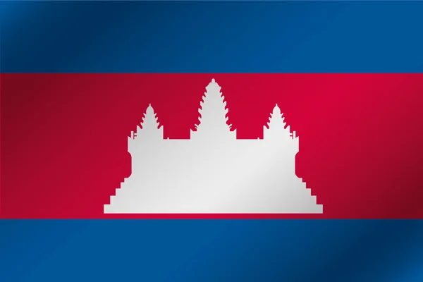 Bandeira ondulada 3D Ilustração do país do Camboja — Fotografia de Stock