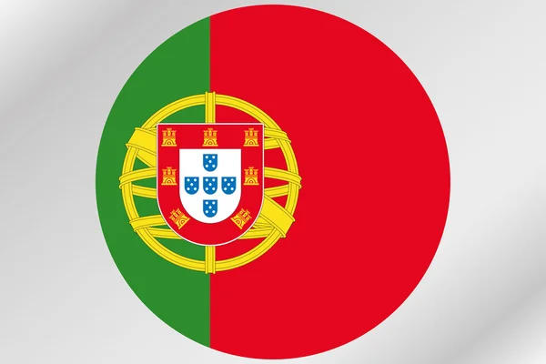 Flagga Illustration inom en cirkel med landet av Portugal — Stockfoto