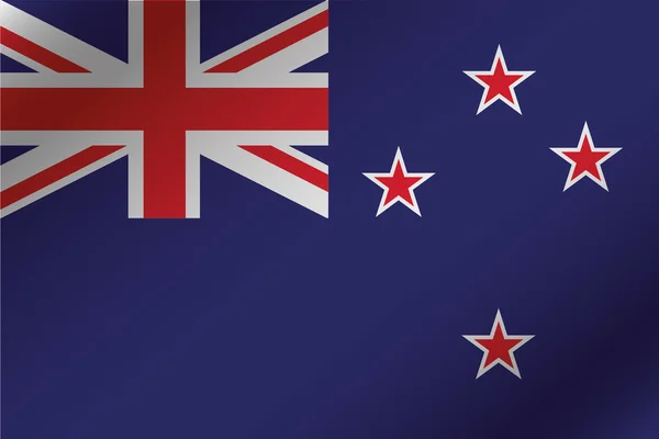 3d wellenförmige Flagge Illustration des Landes von Neuseeland — Stockfoto