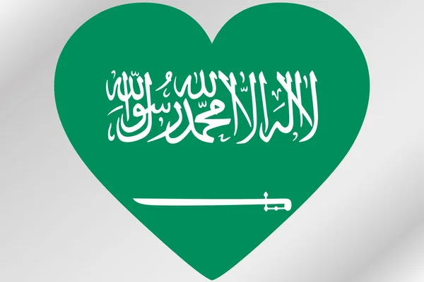 Bandera Ilustración de un corazón con la bandera de Arabia Saudita —  Fotos de Stock