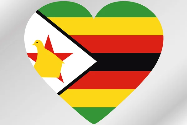 짐바브웨의 국기와 함께 심장의 기 그림 — 스톡 사진