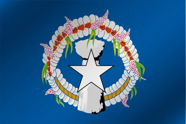 3D wellenförmige Flagge Illustration des Landes der Marianen — Stockfoto
