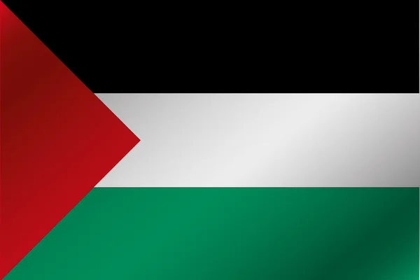 3d wellenförmige Flagge Illustration des Landes von Palestin — Stockfoto