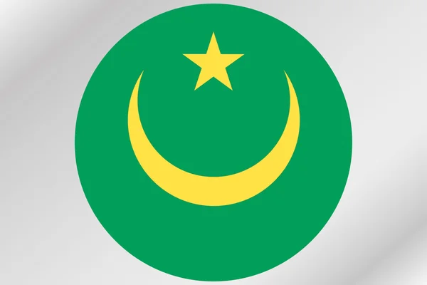 Illustration du drapeau dans un cercle du pays de Mauritanie — Photo