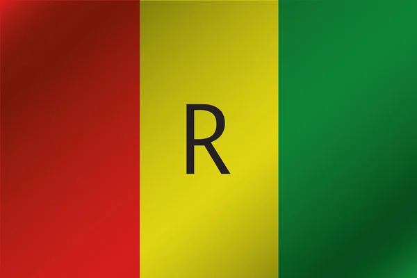 3d wellenförmige Flagge Illustration des Landes Ruanda — Stockfoto