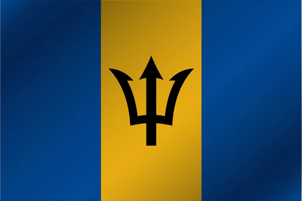 Ilustración de la bandera ondulada 3D del país de Barbados —  Fotos de Stock