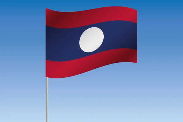 3D Flag Illustrazione sventola nel cielo del paese del Laos — Foto Stock