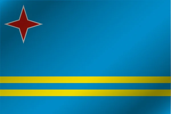 Bandera ondulada 3D Ilustración del país de Aruba —  Fotos de Stock