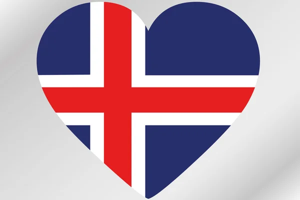 Vlajka ilustrace srdce s vlajkou Islandu — Stock fotografie
