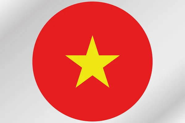 Flagga Illustration inom en cirkel med landet av Vietnam — Stockfoto