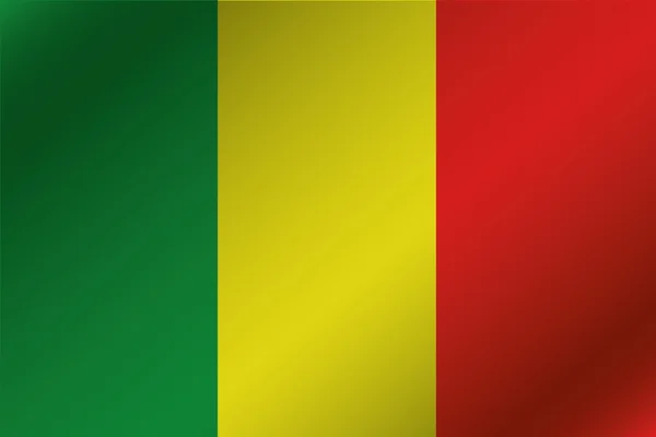 Drapeau ondulé 3D Illustration du pays du Mali — Photo