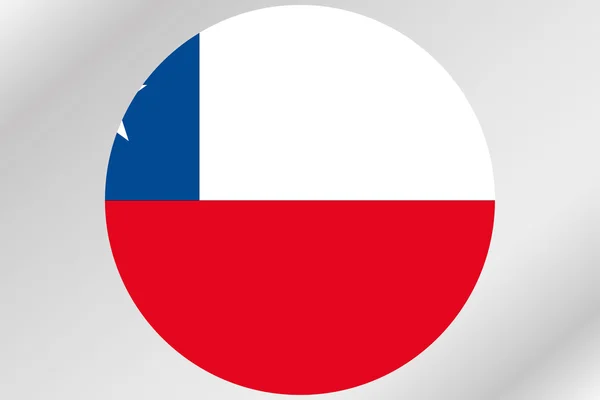Illustration du drapeau dans un cercle du pays du Chili — Photo