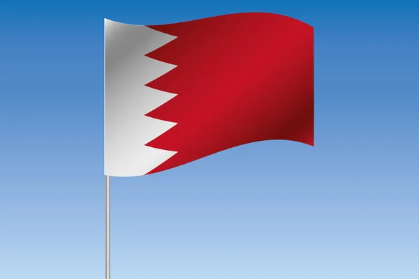 3D-flaggan Illustration viftande i himlen av landet av Bahrai — Stockfoto