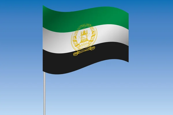 Illustration du drapeau 3D agitant dans le ciel du pays afghan — Photo