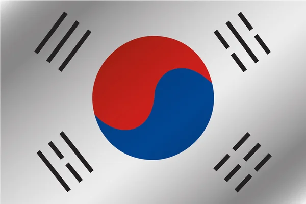 Bandeira ondulada 3D Ilustração do país da Coreia do Sul — Fotografia de Stock