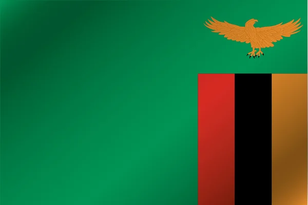 3D vågiga flagga Illustration av landet av Zambia — Stockfoto