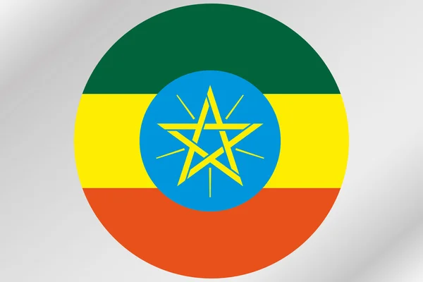 Flag Illustration within a circle of the country of  Ethiopia — Stock Photo, Image