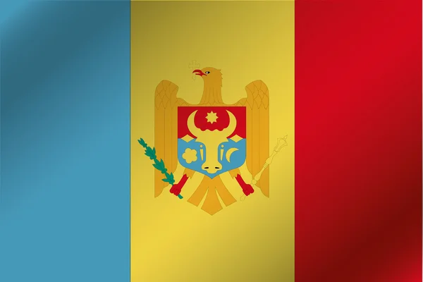 3D golvende vlag illustratie van het land van Moldavië — Stockfoto