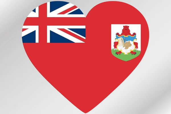 Vlajka ilustrace srdce s vlajkou Bermudy — Stock fotografie