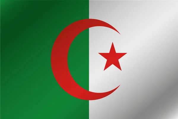 3d wellenförmige Flagge Illustration des Landes Algerien — Stockfoto