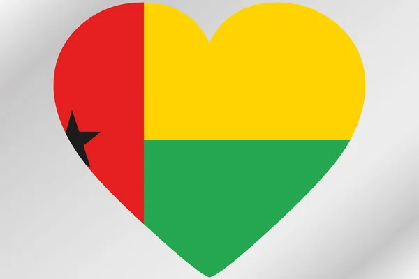 Bandera Ilustración de un corazón con la bandera de Guinea Bissau — Foto de Stock