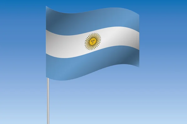 3D obrázek vlajky mává na obloze ze země Argentina — Stock fotografie