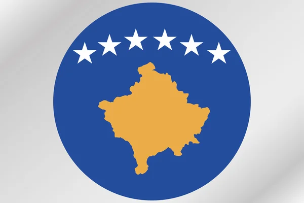 Flag Illustration within a circle of the country of  Kosovo — Stock Photo, Image