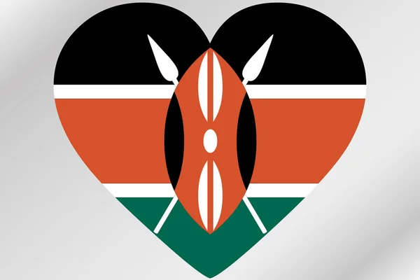 Прапор ілюстрація серця з прапор Кенії — стокове фото