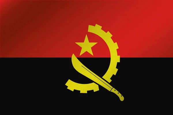 Bandera ondulada 3D Ilustración del país de Angola — Foto de Stock