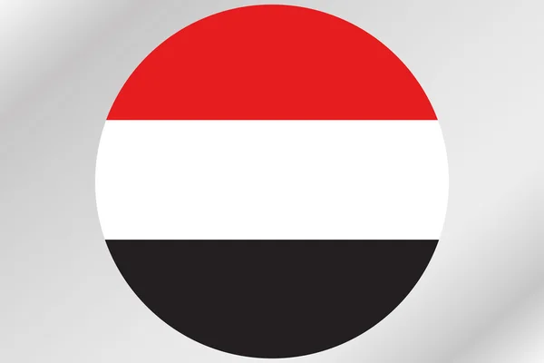 Flag Illustration inden for en cirkel af landet Yemen - Stock-foto