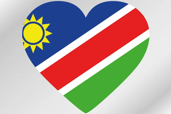 Flag Illustration of a heart with the flag of  Namibia — Stock Photo, Image