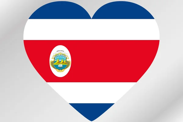 Fahnenabbildung eines Herzens mit der Flagge Costa Ricas — Stockfoto