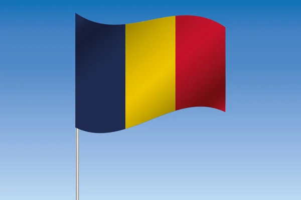 3D απεικόνιση σημαία κυματίζει στον ουρανό της χώρας του Τσαντ — Φωτογραφία Αρχείου