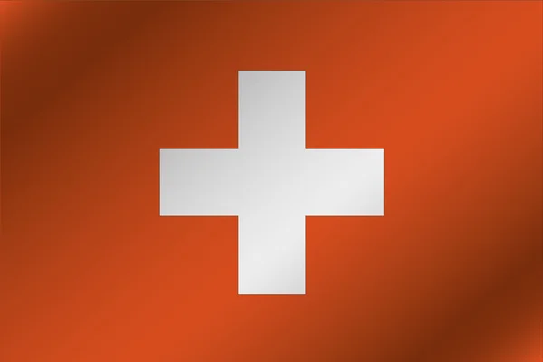 3D vlnité vlajky ilustrace ze země Švýcarsko — Stock fotografie