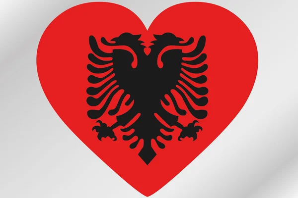 Флаг Иллюстрация сердца с флагом Албании — стоковое фото