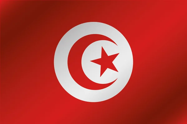 Drapeau ondulé 3D Illustration du pays de Tunisie — Photo