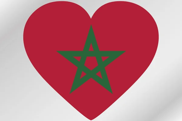 Flag Illustration of a heart with the flag of  Morocco — Stock Photo, Image