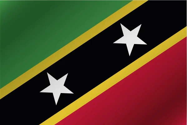 3D Wavy Flag Illustrazione del paese di Saint Kitts e Nev — Foto Stock