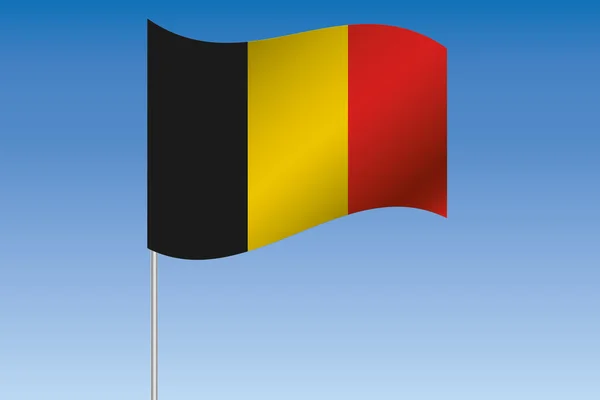 3D Flag Illustrazione sventolando nel cielo del paese del Belgio — Foto Stock